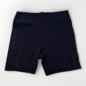 SOFIA Women's Biker Shorts Size XXL -Black-Stash Pockets-Plus Size-Athletic